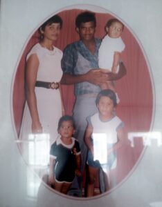 Gaitrie as a child in the Bronx with her parents, brother, and sister.